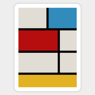 Art Lover Mondrian Style Abstract Geometry Sticker